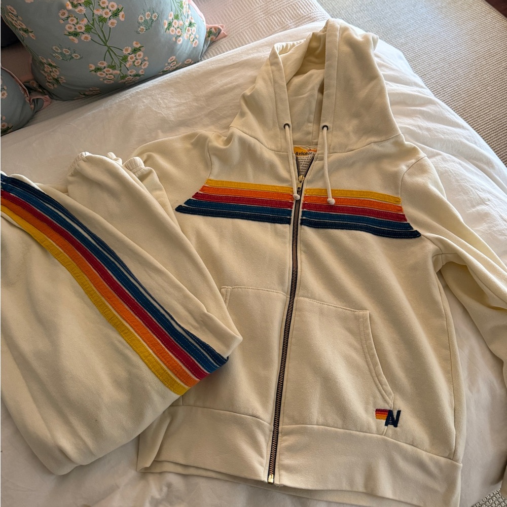 Aviator nation zip up hoodie with matching sweatpants